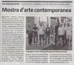 Giornale di Sicilia - 25/08/2009 - ARTICOLO: Mostra d'arte contemporanea
